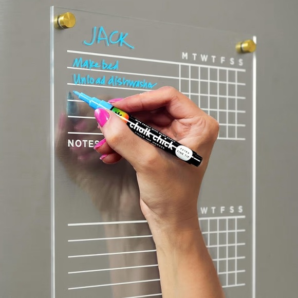 Visibly Magnetic Acrylic Fridge Chore Family Organization Chart—Gold - Picture 4 of 8